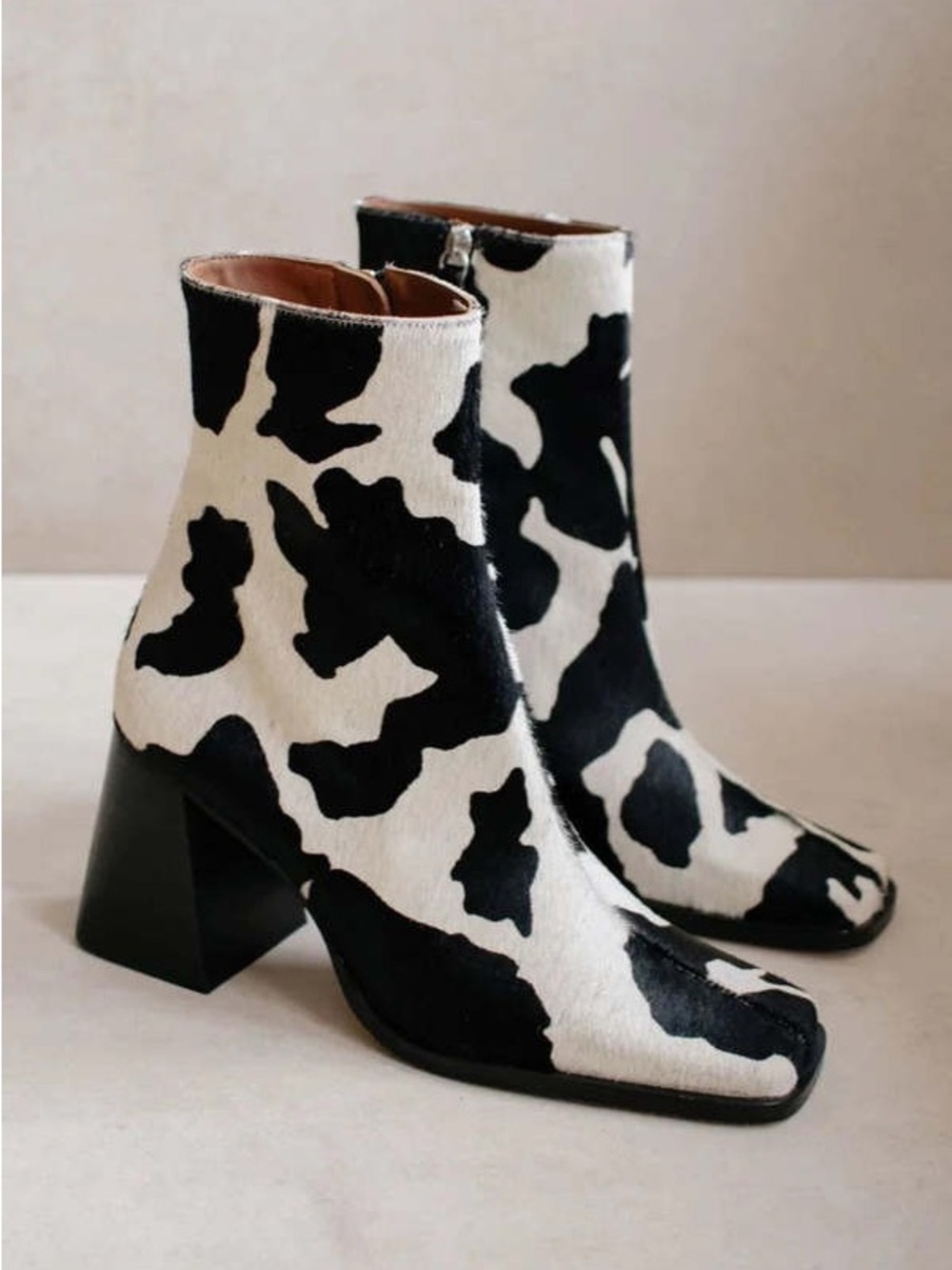 ALOHAS Cow Print Ponyhair South Boots